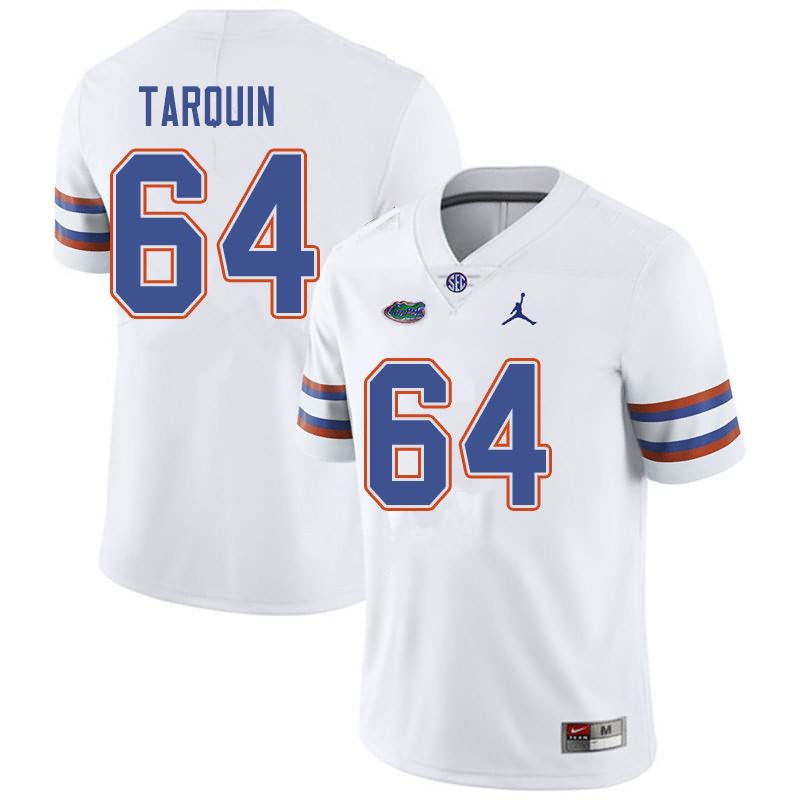 Men's NCAA Florida Gators Michael Tarquin #64 Stitched Authentic Jordan Brand White College Football Jersey TQB8665BR